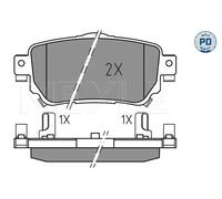 MEYLE 025 259 6515/PD Pastiglie freno Posteriore per