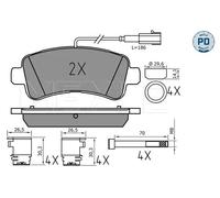 Pastiglie freno Assale posteriore 025 259 8721/PD MEYLE per FIAT PEUGEOT CITROËN