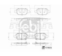Pastiglie freno Assale posteriore 177073 FEBI BILSTEIN per OPEL CHEVROLET