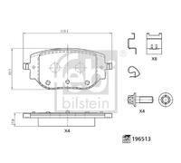 FEBI BILSTEIN 196513 Kit pastiglie freni