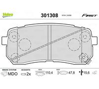 Pastiglie freno Assale posteriore 301308 VALEO per KIA HYUNDAI