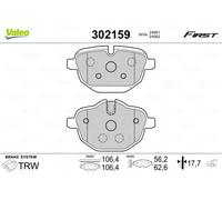 VALEO - Imbottiture per freni First - 302159 - Set di 4 imbottiture - Asse Posteriore - Completamente dotato di accessori montati.