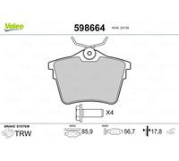 VALEO 598664 Kit pastiglie freni