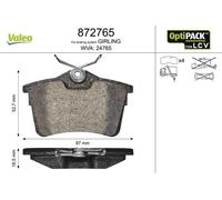 Pastiglie freno Assale posteriore 872765 VALEO per PEUGEOT CITROËN