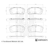 Pastiglie freno Assale posteriore ADBP420075 BLUE PRINT per KIA SORENTO III