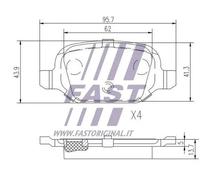 Pastiglie freno Assale posteriore FT29162 FAST per ABARTH LANCIA FIAT