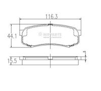 Pastiglie freno Assale posteriore J3612010 NIPPARTS per TOYOTA MITSUBISHI