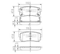 Pastiglie freno Assale posteriore N3610308 NIPPARTS per KIA HYUNDAI