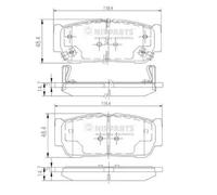 Pastiglie freno Assale posteriore N3610402 NIPPARTS per SSANGYONG KIA