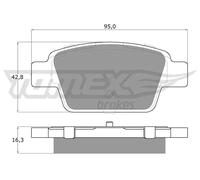 Pastiglie freno Assale posteriore TX 12-51 TOMEX Brakes per FIAT LANCIA