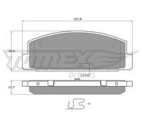 Pastiglie freno Assale posteriore TX 13-06 TOMEX Brakes per MAZDA 626 V PREMACY