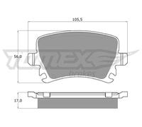 Pastiglie freno Assale posteriore TX 13-95 TOMEX Brakes per VW SKODA AUDI SEAT