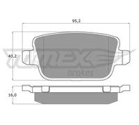 Pastiglie freno Assale posteriore TX 14-48 TOMEX Brakes per FORD VOLVO