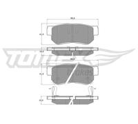 Pastiglie freno Assale posteriore TX 15-35 TOMEX Brakes per KIA HYUNDAI
