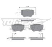 Pastiglie freno Assale posteriore TX 17-58 TOMEX Brakes per TOYOTA VERSO