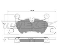 Pastiglie freno Assale posteriore TX 19-26 TOMEX Brakes per PORSCHE VW