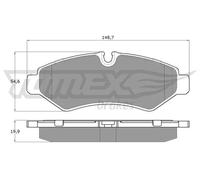 Pastiglie freno Assale posteriore TX 19-51 TOMEX Brakes per MERCEDES-BENZ