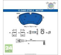 Pastiglie freno ATE Anteriore per VW CALIFORNIA MULTIVAN