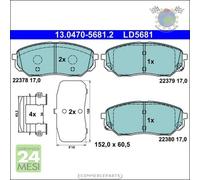 Pastiglie freno ATE Ceramic Anteriore per HYUNDAI SANTA FE KIA SORENTO ##n