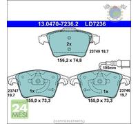 Pastiglie freno ATE Ceramic Anteriore per VW TRANSPORTER CALIFORNIA MULTIVAN