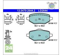 Pastiglie freno ATE Ceramic Posteriore per CITROEN C4 III DS OPEL CORSA F MOKKA