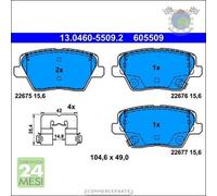 Pastiglie freno ATE Posteriore per HYUNDAI i30 KIA PROCEED XCEED CEED