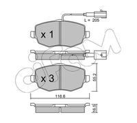 Kit pastiglie freno, Freno a disco CIFAM 8225281 per LANCIA