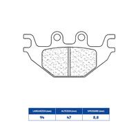 PASTIGLIE FRENO RAKES 1147ATV1 per ADLY Hurricane S Quad 280 2010-2013