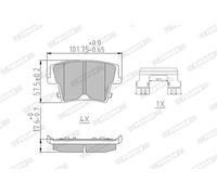 Set di pastiglie freno FERODO FDB1953, posteriore