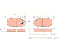 Set di pastiglie freno TRW GDB1033, anteriore