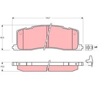 TRW Kit pastiglie freni GDB1138 posteriori per Toyota Previa – Freno a disco