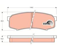 TRW GDB1182 Pastiglie Freno Set di 4 para Toyota Land Cruiser (_J1_) 1998-2008 Assale Posteriore e Altri Veicoli