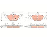 TRW GDB1351 Pastiglie Freno Set di 4 per Opel Astra G Familiare (T98) 1998-2005 Assale Anteriore e altri veicoli