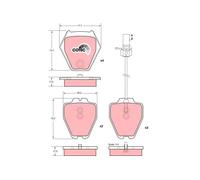 Set di pastiglie freno TRW GDB1381, anteriore