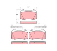 Set di pastiglie freno TRW GDB1519, anteriore