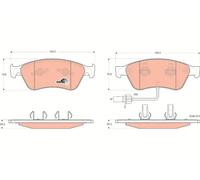 Set di pastiglie freno TRW GDB1553, anteriore