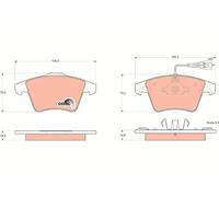 Set di pastiglie freno TRW GDB1555, anteriore