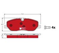 Pastiglie freno GDB1631DTE TRW per LAND ROVER RANGE ROVER SPORT I DISCOVERY IV