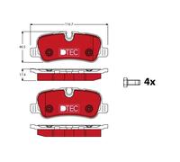 Pastiglie freno GDB1632DTE TRW per LAND ROVER RANGE ROVER SPORT I DISCOVERY IV