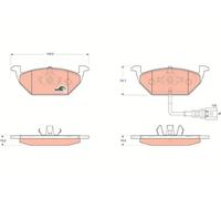 Pastiglie freno GDB1658 TRW per VW SKODA AUDI SEAT