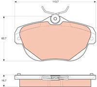 Pastiglie freno GDB1664 TRW per CITROËN C6
