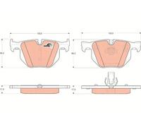 Set di pastiglie freno TRW GDB1727, posteriore