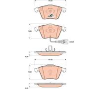 TRW Pastiglie freno anteriori GDB1809 Cotec per VW, Audi, Seat, Skoda