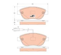 Set di pastiglie freno TRW GDB1829, anteriore