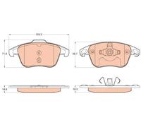 TRW GDB2025 Kit pastiglie freno, Freno a disco