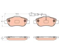 Set di pastiglie freno TRW GDB2039, anteriore