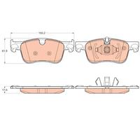 Set di pastiglie freno TRW GDB2062, anteriore