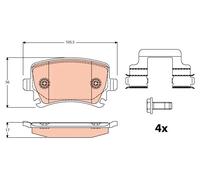 Pastiglie freno GDB2083 TRW per VW SEAT SKODA