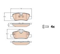Set di pastiglie freno TRW GDB2088, posteriore