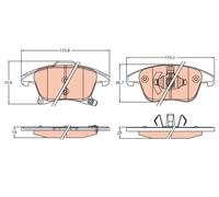 Set di pastiglie freno TRW GDB2092, anteriore